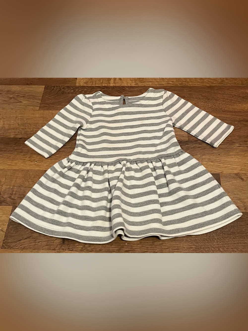 Baby GAP Gray and White Striped Girls Dress